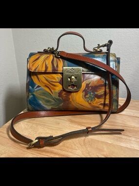 Patricia Nash Carisbrooke Satchel Marigold Harvest Leather Satchel